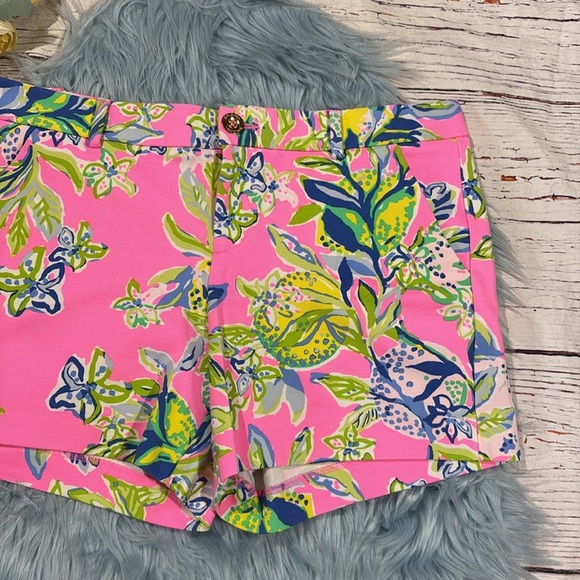 Lilly Pulitzer pink Squeeze the Day knit stretch Callahan shorts in size 10 - Picture 7 of 10